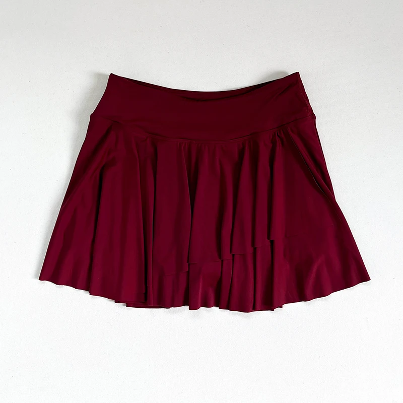 Yoga exercise lightweight, quick-drying and refreshing 2-in-1 high-waisted pleated yoga exercise fitness skirt, golf tennis skir