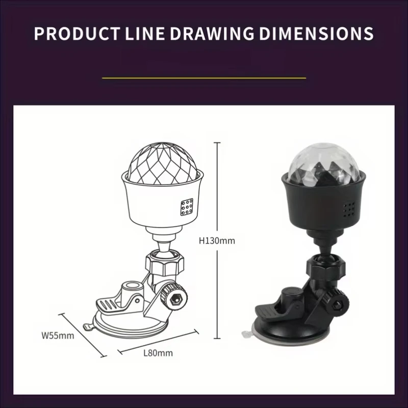 LED المرحلة ديسكو ضوء الدورية DJ الكرة ستروب الملونة ماجيك الرقص سيارة المحيطة RGB هدية الكريسماس نادي الحفلات سيارة عرض الليزر مصباح #6