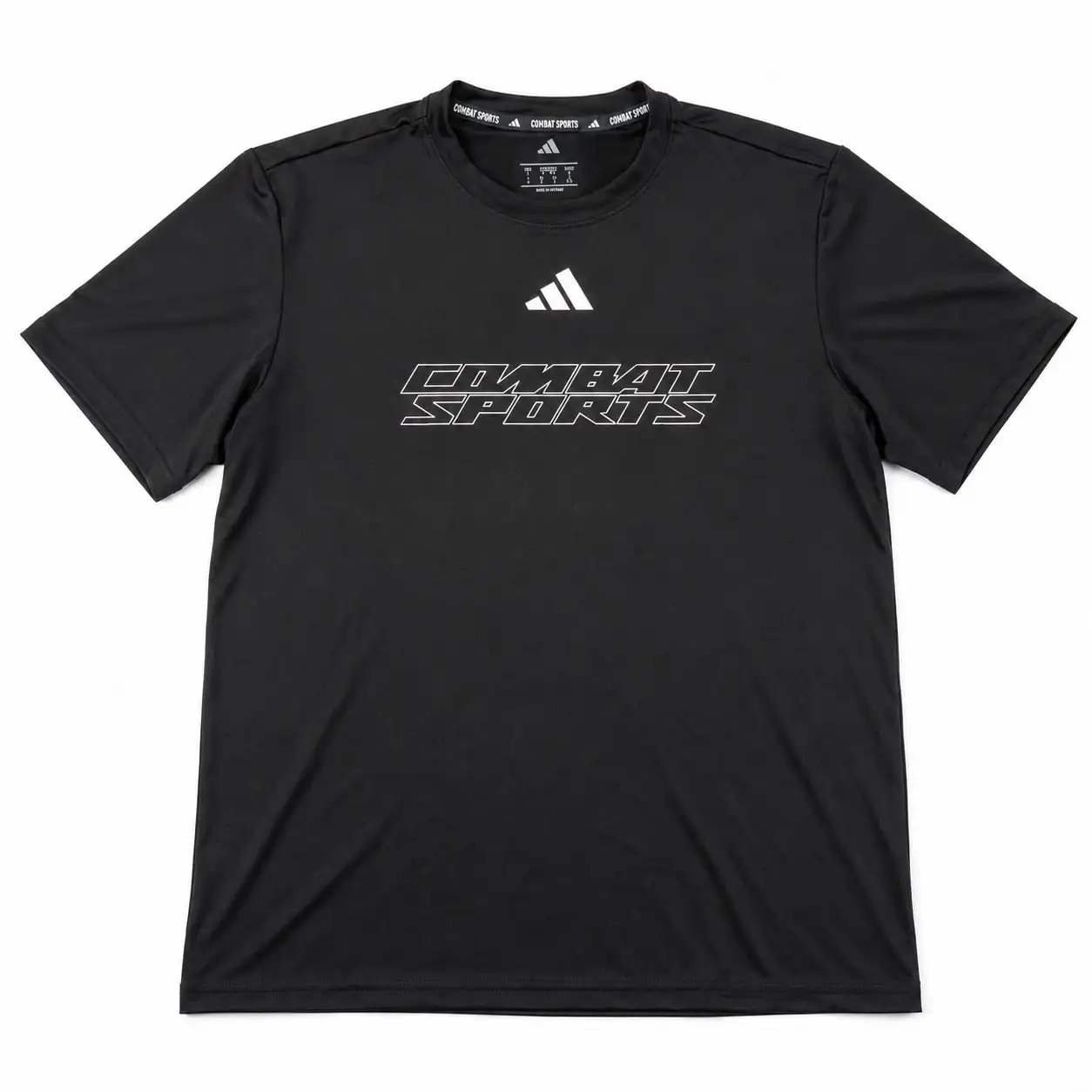 Adidas Combat Sports Crew Neck Quick-Dry Sports T-Shirt Black/White Print Men's