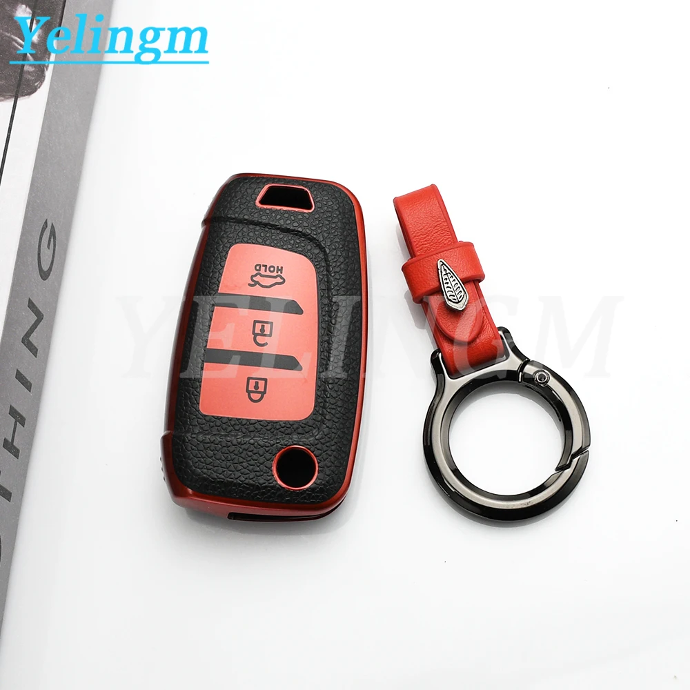 Klappbare Schlüsselhülle aus TPU für Hyundai I30 I35 I40 KONA Genesis Azera Elantra Solaris Tucson Santa Fe Schlüssellosystem