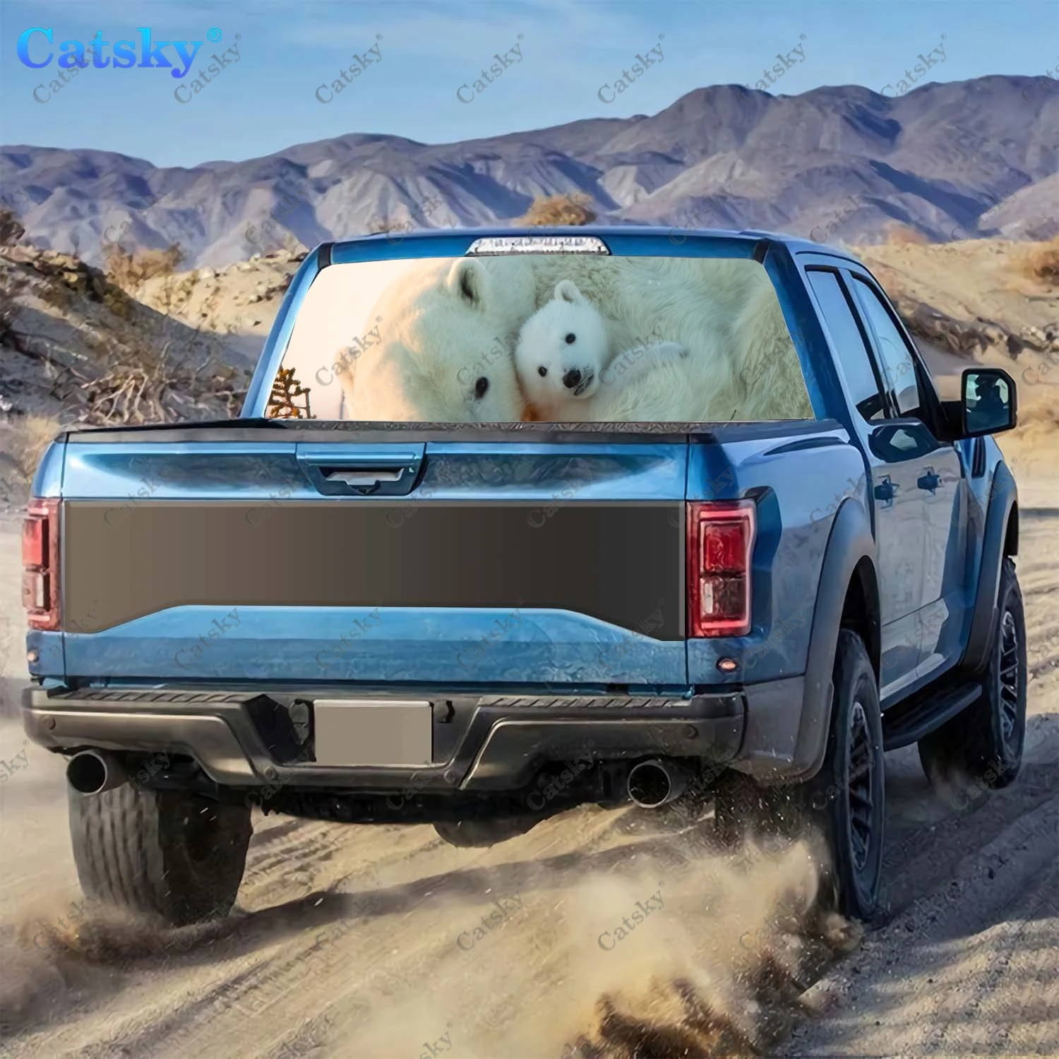 polar bear animalcar Window Decal Sticker Graphic PVC Material Truck Sticker Perforated Vinyl Universal Sticker