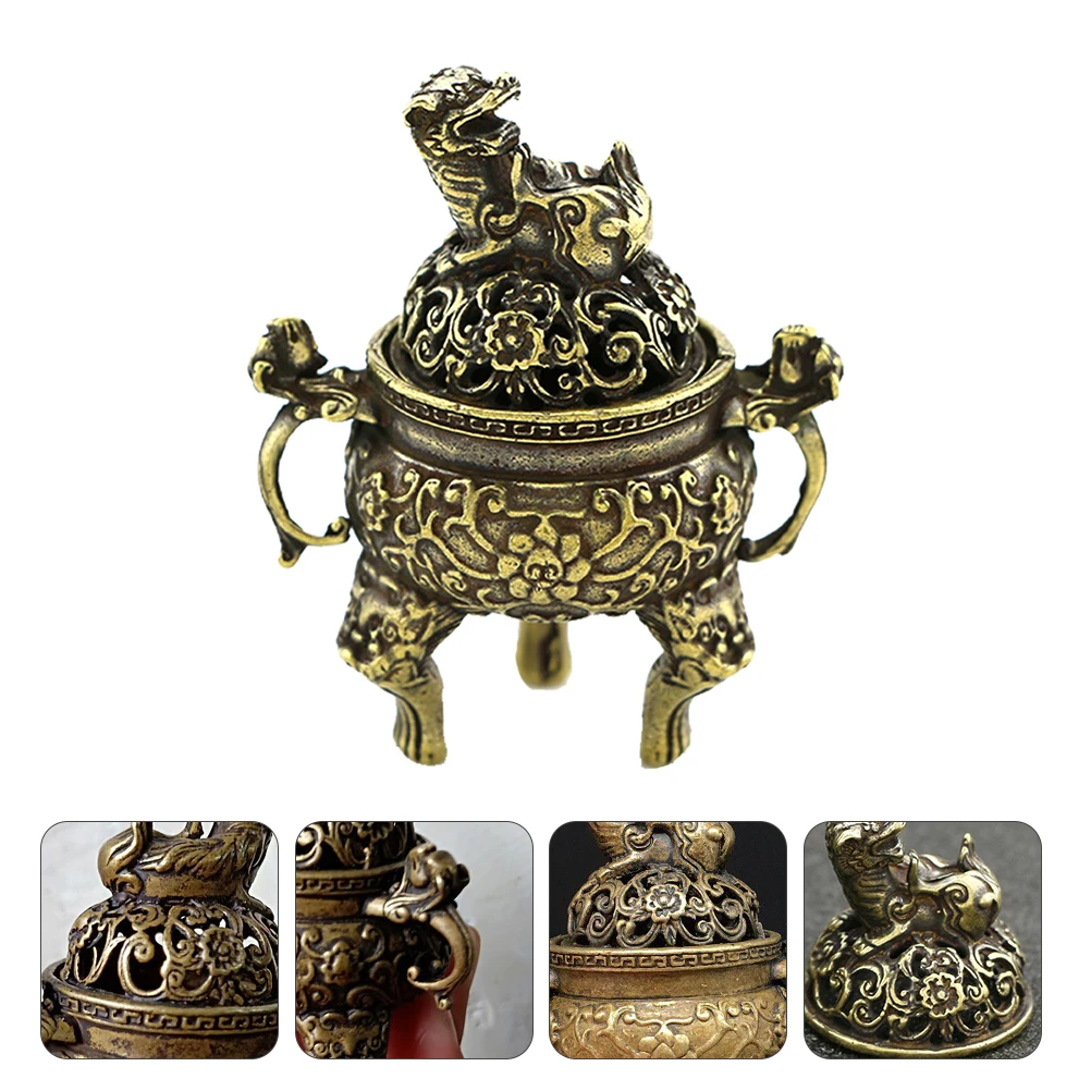 

1pc Brass Incense Burner Censer Decor For Home Tea Room Office Hotel Decorative Aroma Burner Small Indoor Censer Crafts