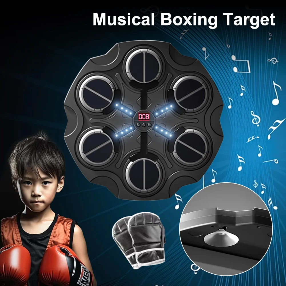 Smart Boxing Machine Home Music Wall Target Trainer With Gloves Decompression With Bluetooth Games Toys Children And Adults