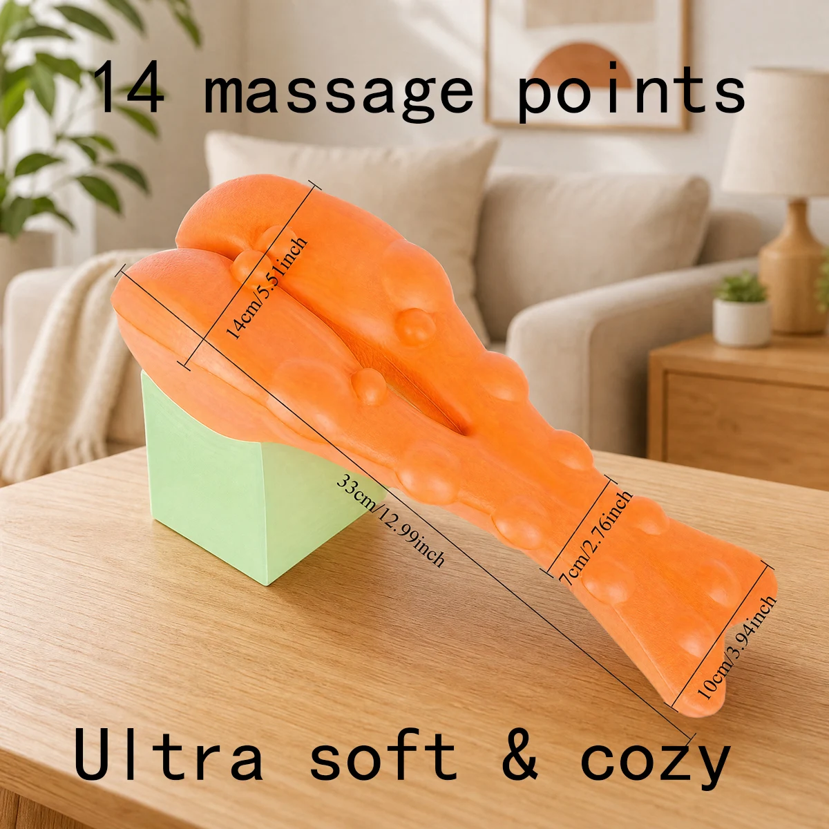 1 Stück Trapezius-Triggerpunkt-Massagegerät – 14-Punkt-Entspannungswerkzeug für Nacken-, Schulter- und Rückenmuskulatur-Massage (Orange) – Detail 4