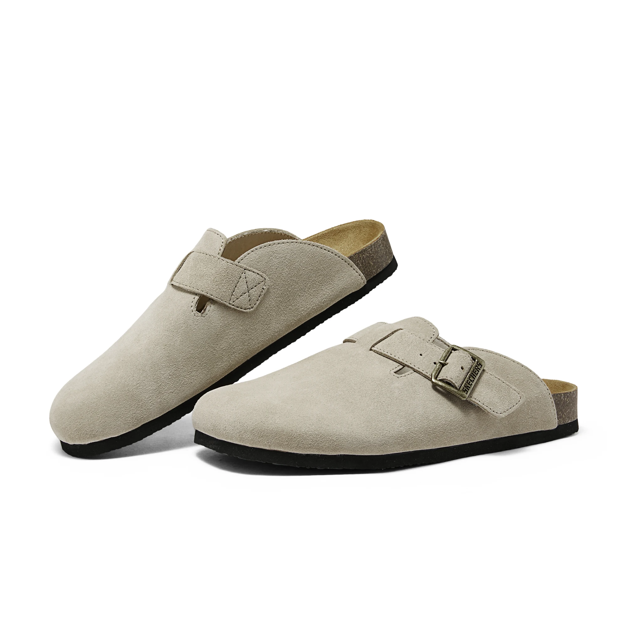 

Skecher men's shoes 2025 new vintage cowhide Birkenstocks bao-toe slippers a slip-on sandals 205297-TPE