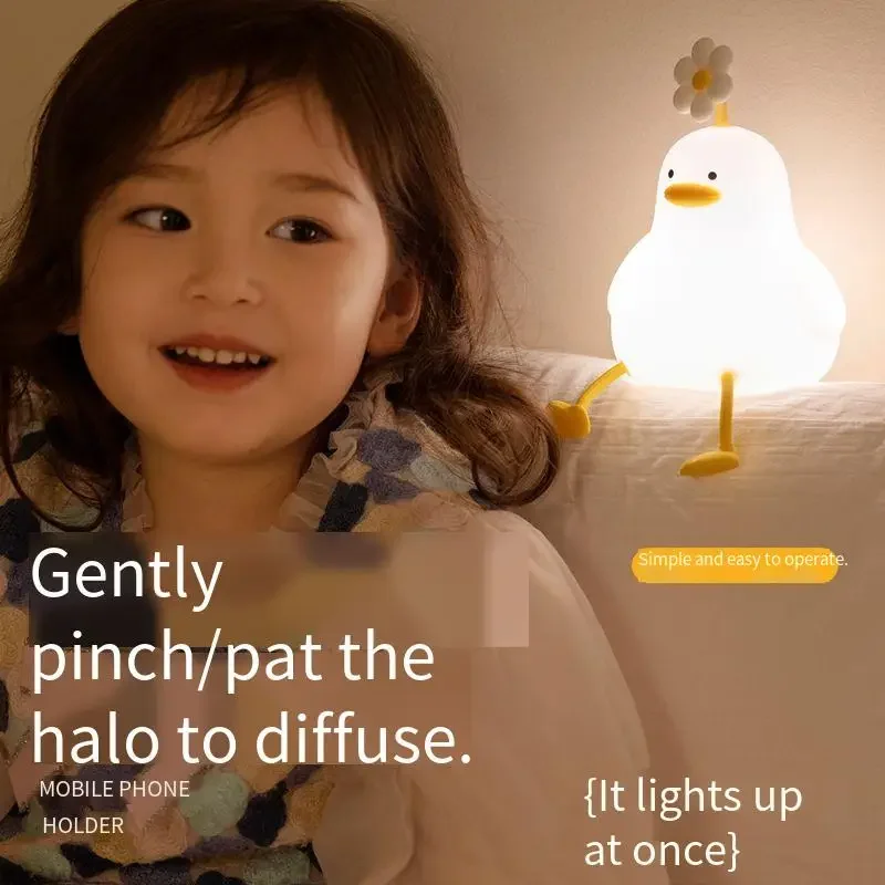 女の子のための小さなアヒルのナイトライト、かわいい小さな夜のランプ、カップル、女の子のための誕生日プレゼント、家庭の寝室の睡眠、新しい