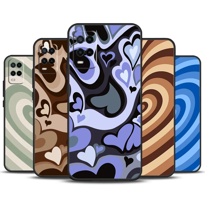 Latte Love Coffee Heart Brown For OPPO A57S A53S A54S A58 A78 A98 A16 A76 A96 A54 A74 A94 A15 A17 A77 A5 A9 A52 A72 Case