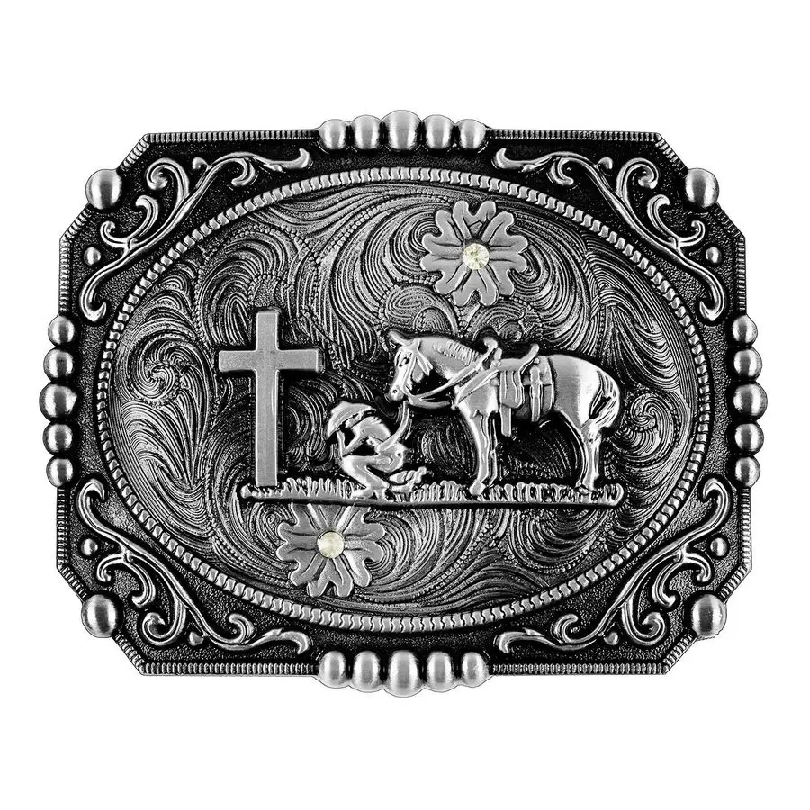 

Cross Cowboy Kneeling Prayer And Horse Design Belt Buckles