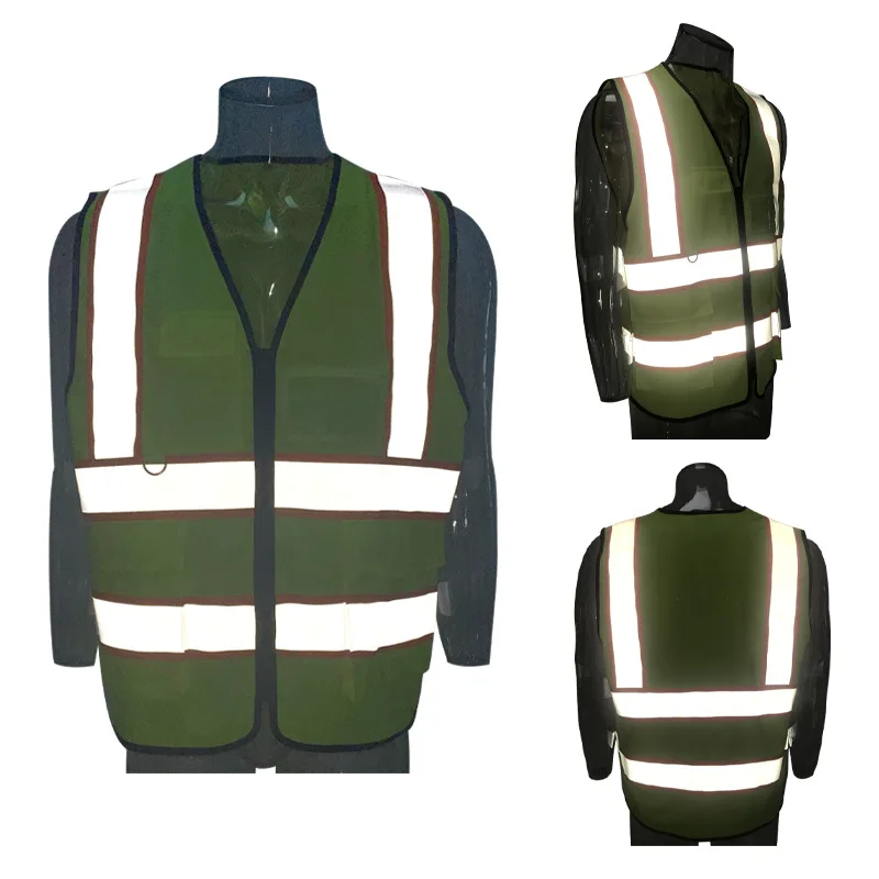 KA-D01 Safety Reflective Vest Construction Multi-pocket Reflective Jacket Multi-function Warning