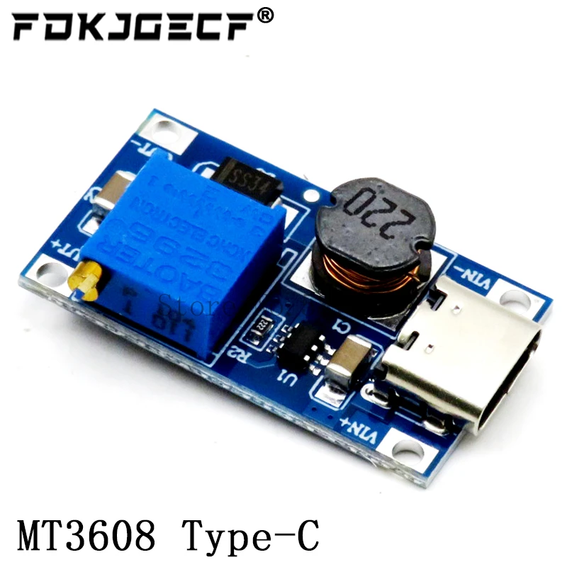 MT3608 DC-DC Step Up Converter Booster Power Supply Module Boost Step-up Board MAX output 28V 2A for arduino