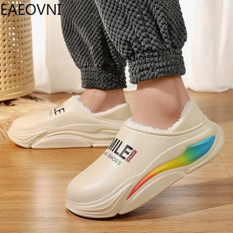 Hot Sale Couple\'s Slippers Winter Outdoor Indoor Waterproof Home Cotton Mans Slipper Bedroom Houseshoes Fashion Mans Footwear