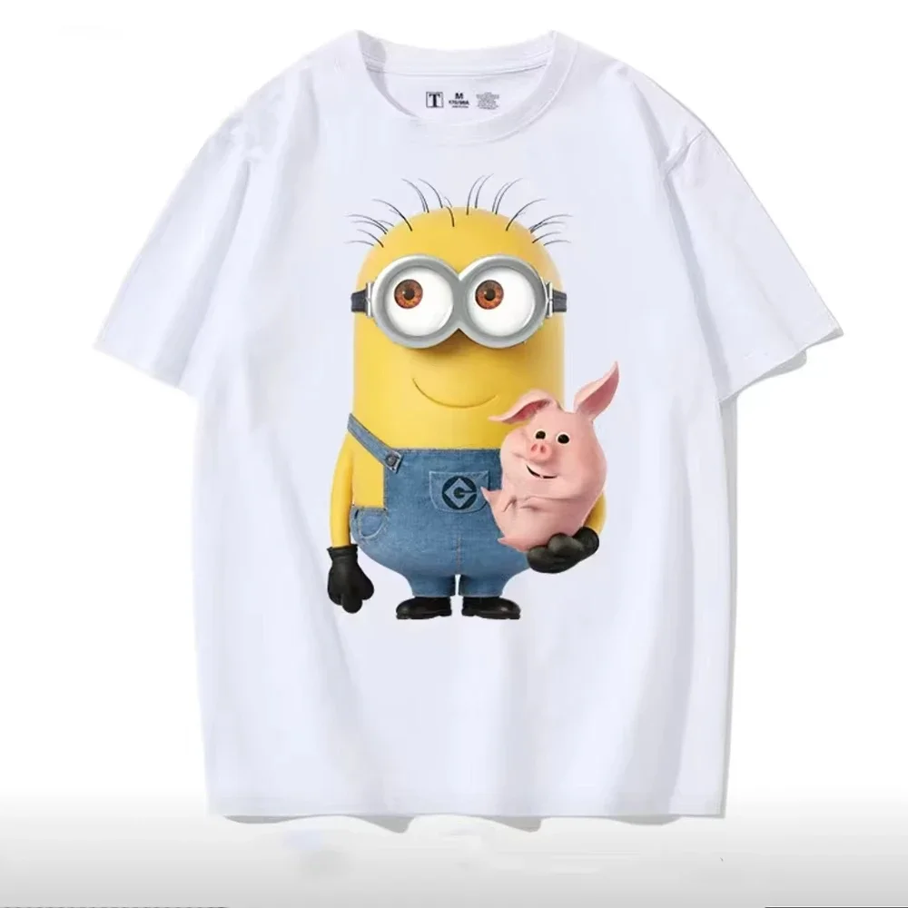 

MINISO Summer Universal Studios Minions Minions Shoulder T-Shirt Short Sleeve Men's Women's Clothes Cotton Loose