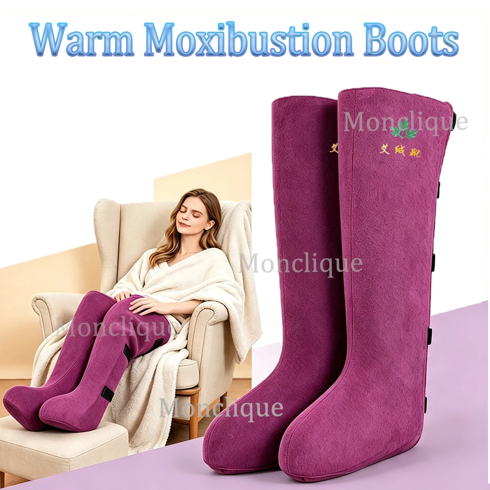 Electric Moxibustion Boots Hot Press Legs Acupoint Massage 9-speed Temperature Level 4 Timing Relax Promotes Blood Circulation