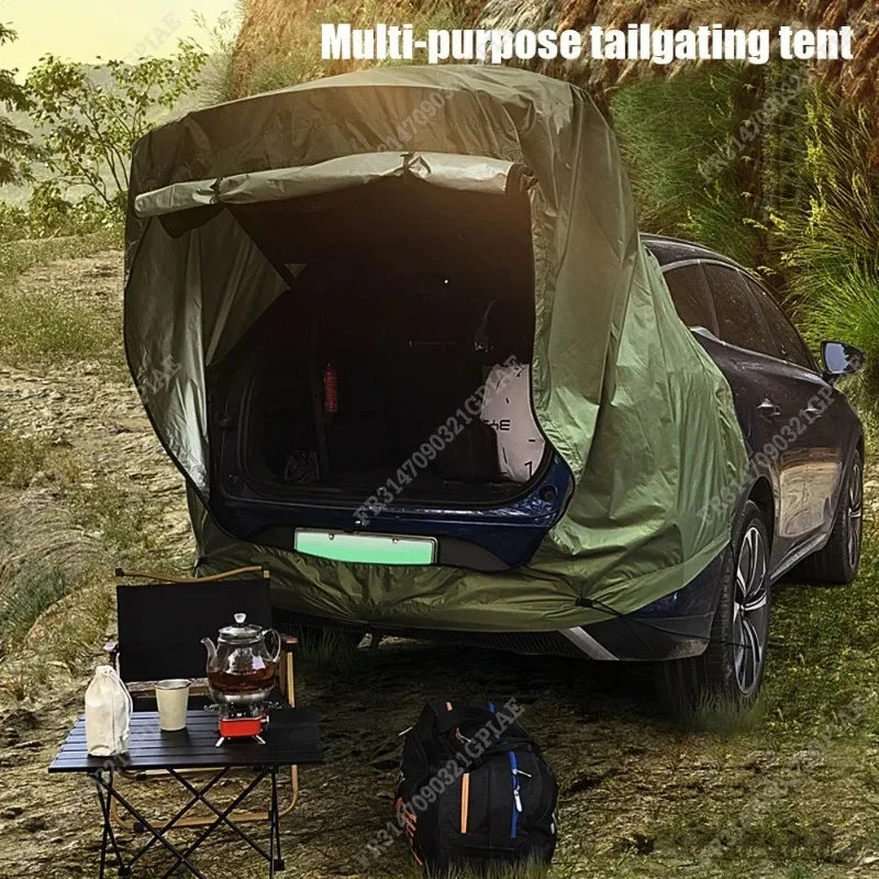 1set Camping Tent Kits SUV Cabin Tent with Awning Shade Large Space Wide Vision Car Tailgate Tear-resistant Tent 2025 New