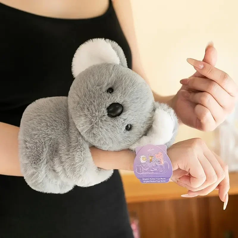 

2026 Latest Models Soft Cuddly Gray Koala Plush Slap Wristband Polyester Animal Toy Kids Collectors Holiday Party Gifts