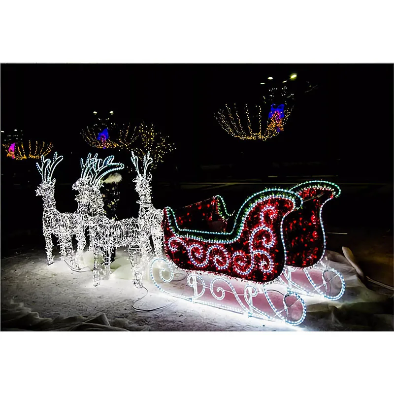 

christmas glitter reindeer sleigh Night scene birthday xmas party photo background photography backdrop banner studio