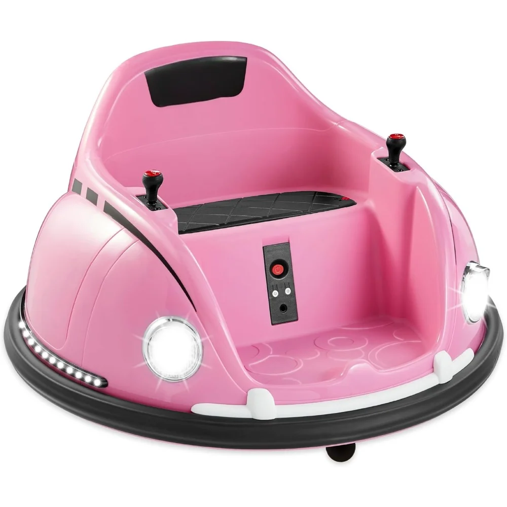 

6V Electric Kids Ride On Bumpin Bumper Car, 1.5-6 Years Old, Parent Remote Control, 360 Degree Spin, Lights, Sounds - Pink