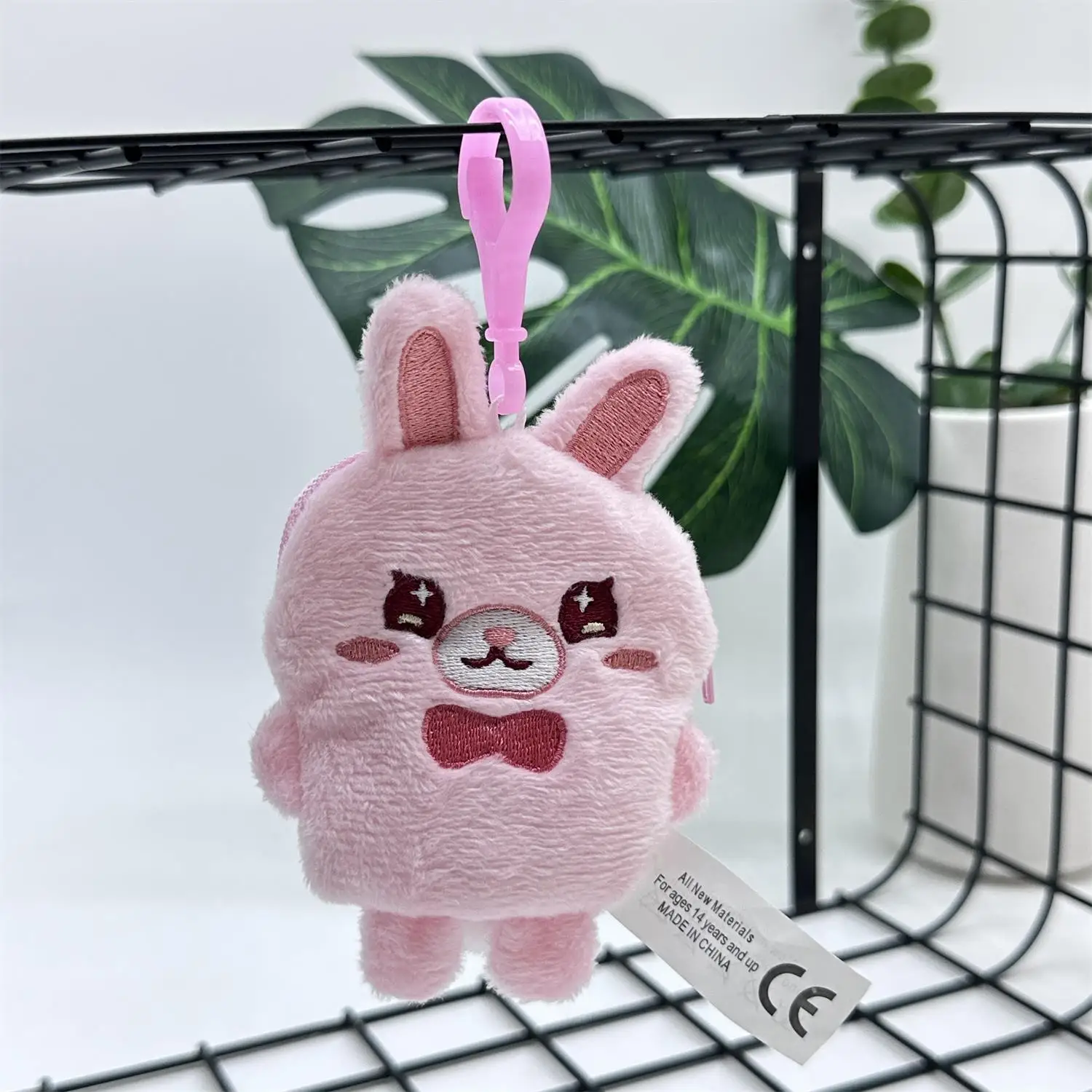 Nowy kreatywny Kawaii różowy królik torba na słuchawki kreskówka królik zwierzęcy wysokiej jakości pluszowa Mini torba Bluetooth torba ochronna na słuchawki