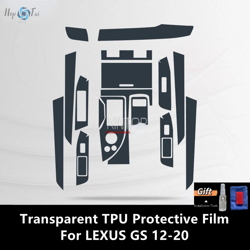 For LEXUS GS 12-20 Car Interior Center Console Transparent TPU Protective Film Anti-scratch Repair Film Accessories Refit