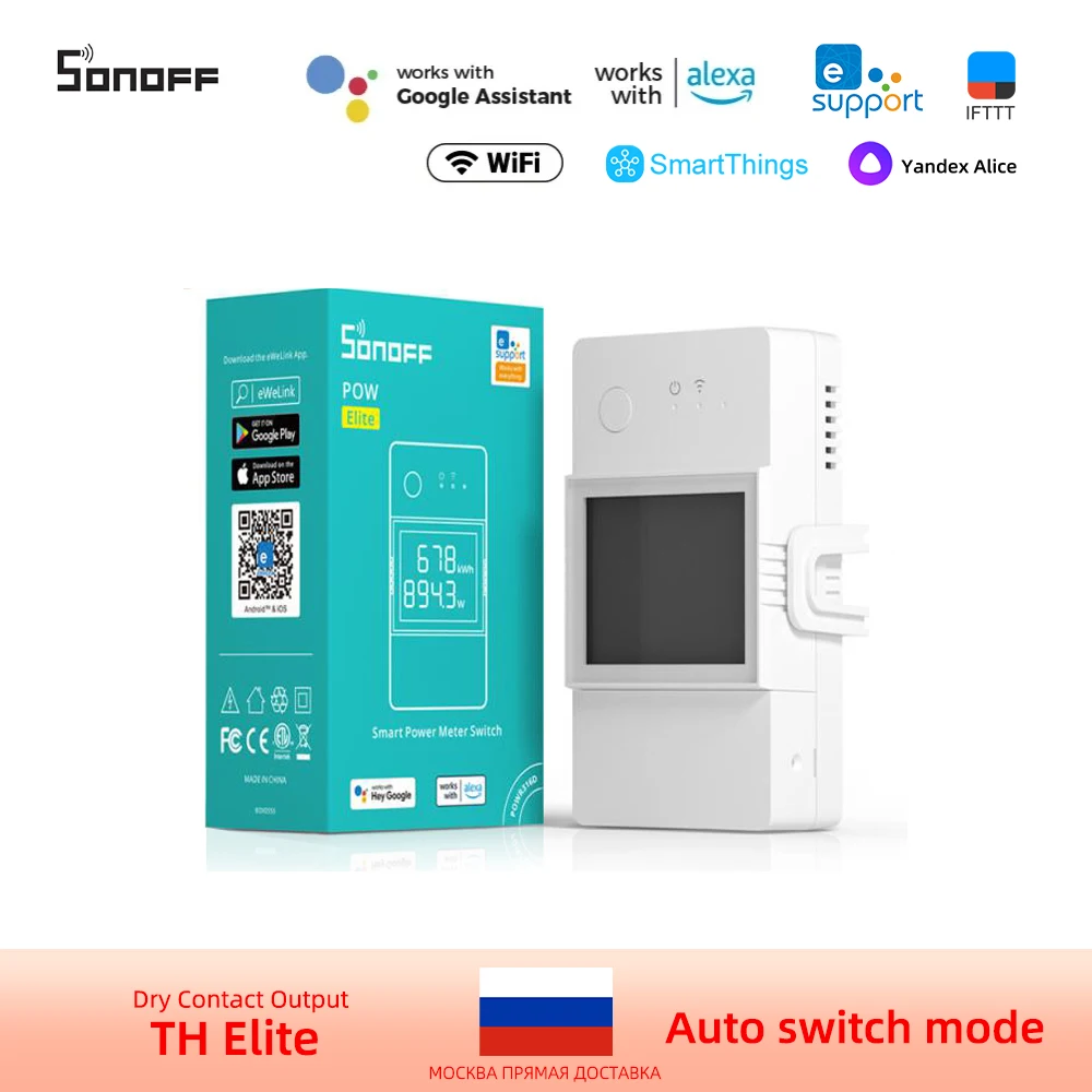 SONOFF-Commutateur de surveillance intelligent de la température et de l'humidité, TH Origin, TH Elite, fonctionne avec MS01, WTS01, THS01, Alexa SmartThings Alice