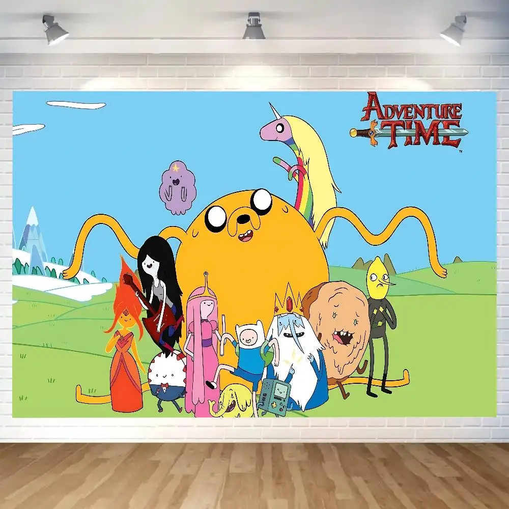 A-Adventure Time 2025 خلفية تصوير للأطفال كعكة عيد ميلاد سحق صورة ديكور خلفية استوديو الصور