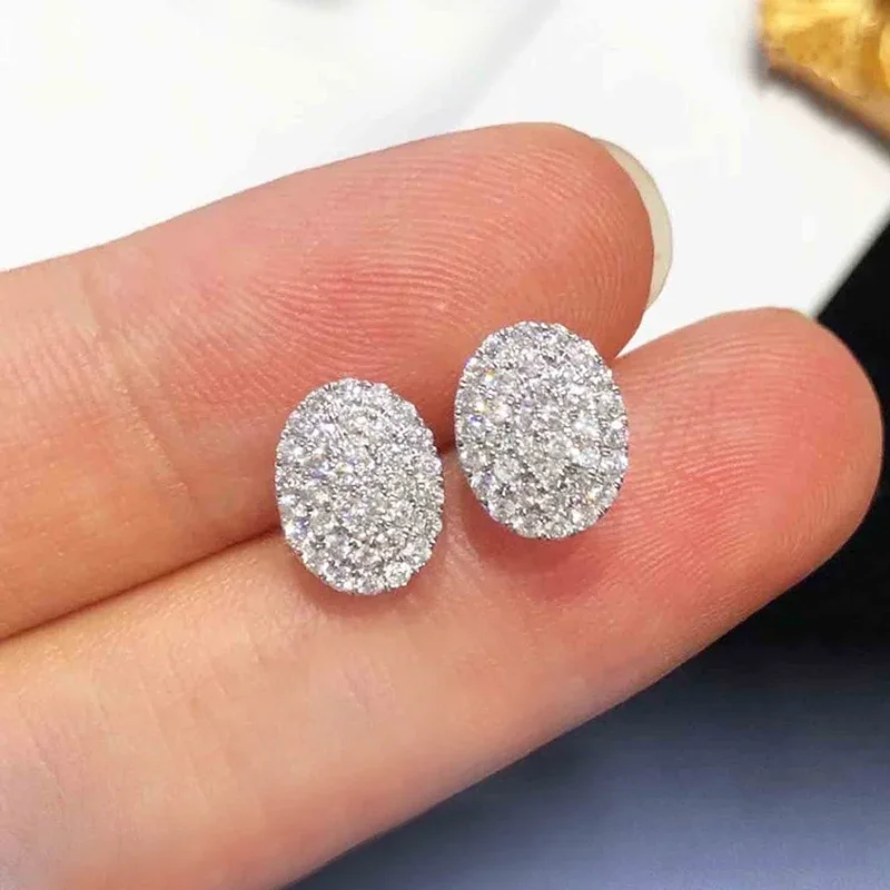 CAOSHI Brilliant Stud Earrings for Women Modern Design Geometric Zirconia Silver Color Accessories Engagement Wedding Jewelry