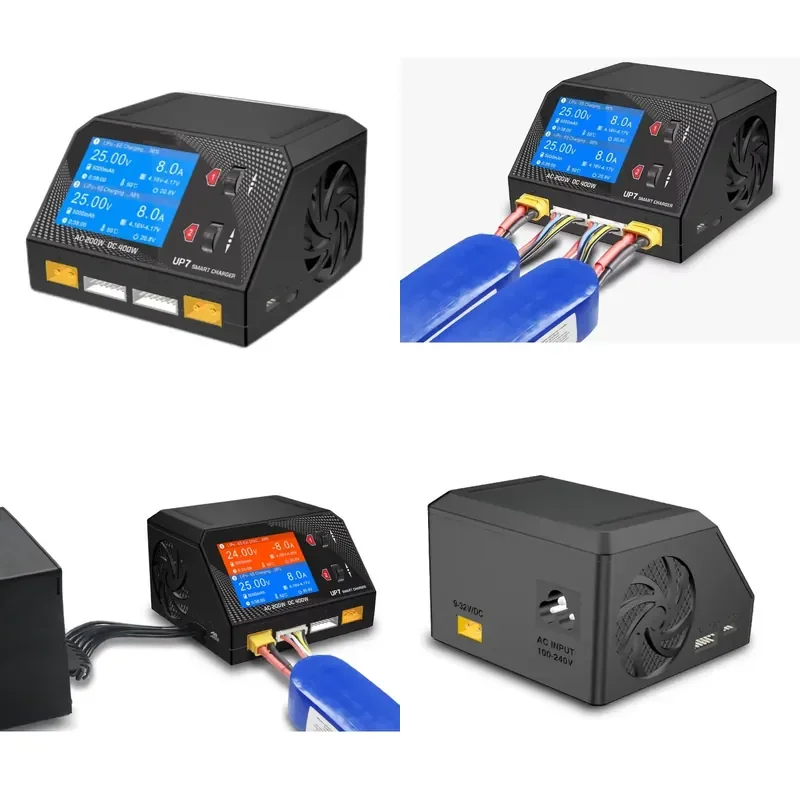 UP7 400W 10A Smart Dual Channel AC/DC Charger Higher Efficiency LiPo, LiHV, Lilon, LiFe, NiMh,NiCd, Lead Acid Battery Packs