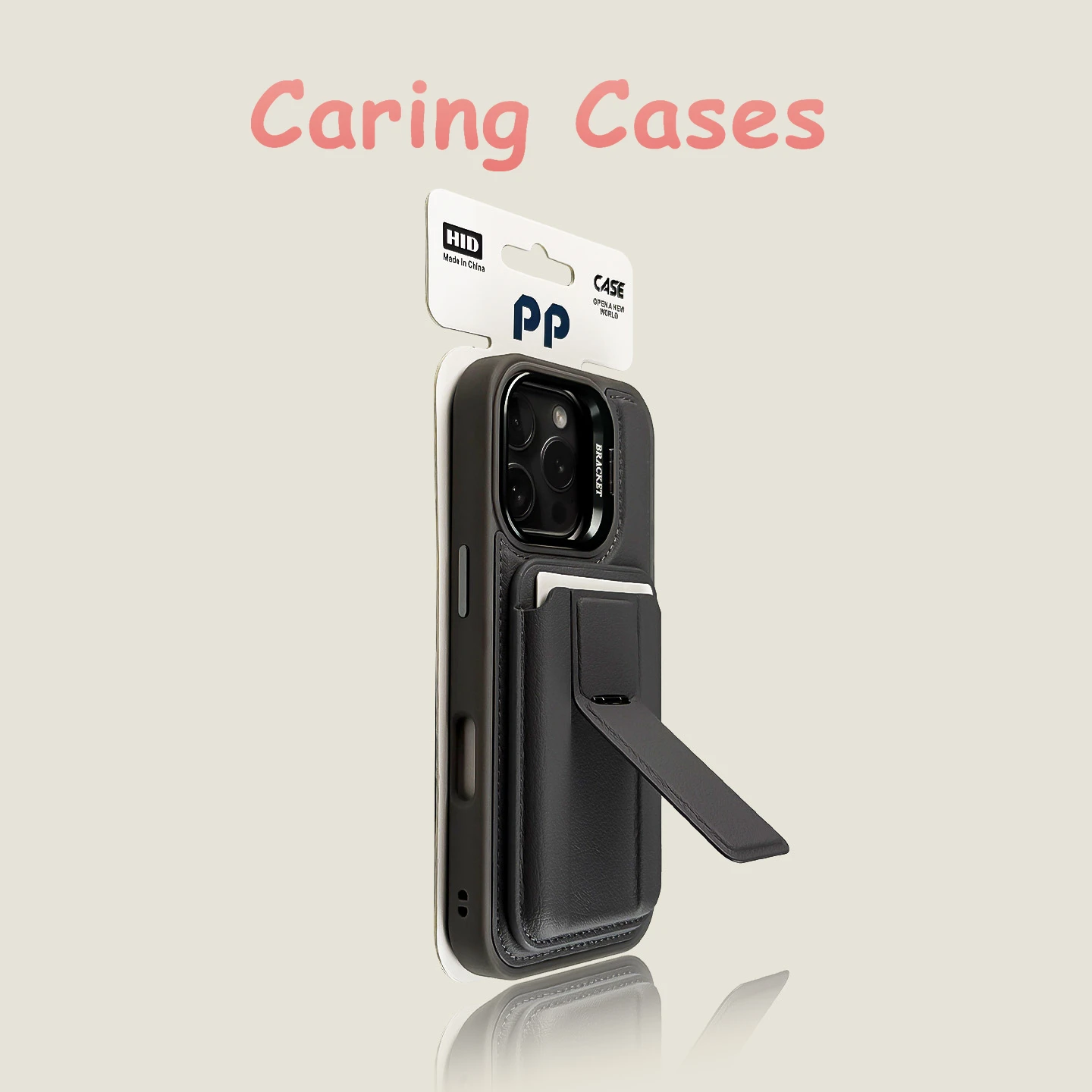 حافظة لهاتف آيفون 17 برو ماكس، فتحة بطاقة مغناطيسية بنية اللون، مسند مقاوم للصدمات، تصميم حماية متوافق مع آيفون 16 15 14 13 12 #4