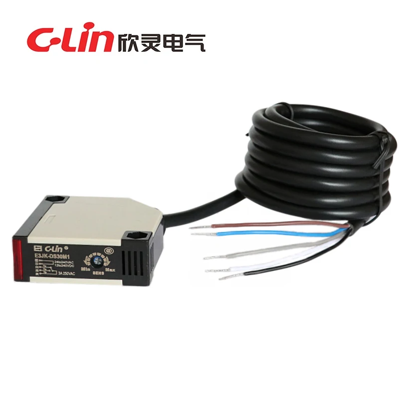 C-Lin Xin Ling E3JK-DS30M1 diffuse reflection square photoelectric switch relay output with bracket