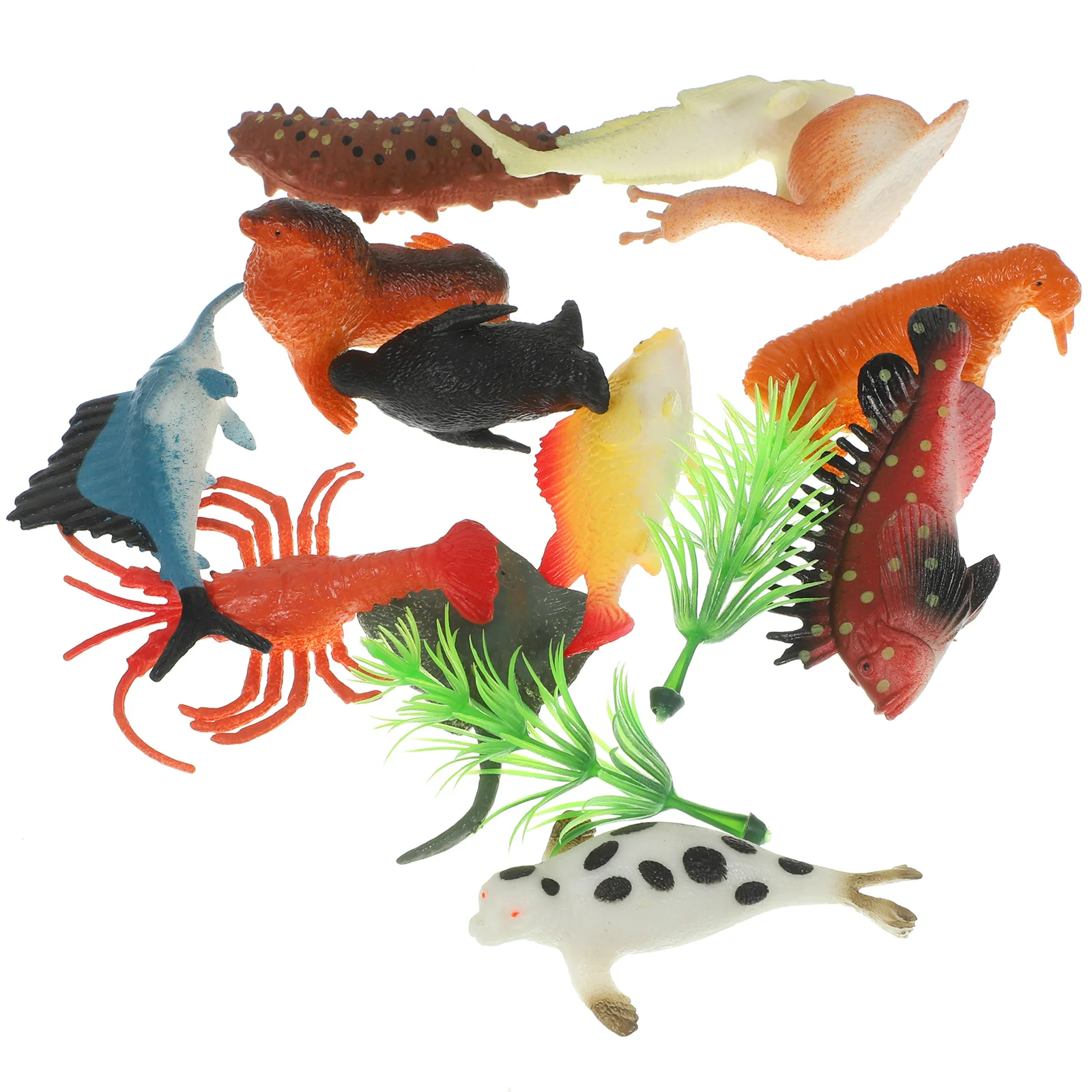 

12 Pcs Sea Animal Toys Miniture Decoration Household Ocean Animals Kids Plaything Plastic Figurines Child Marine Models