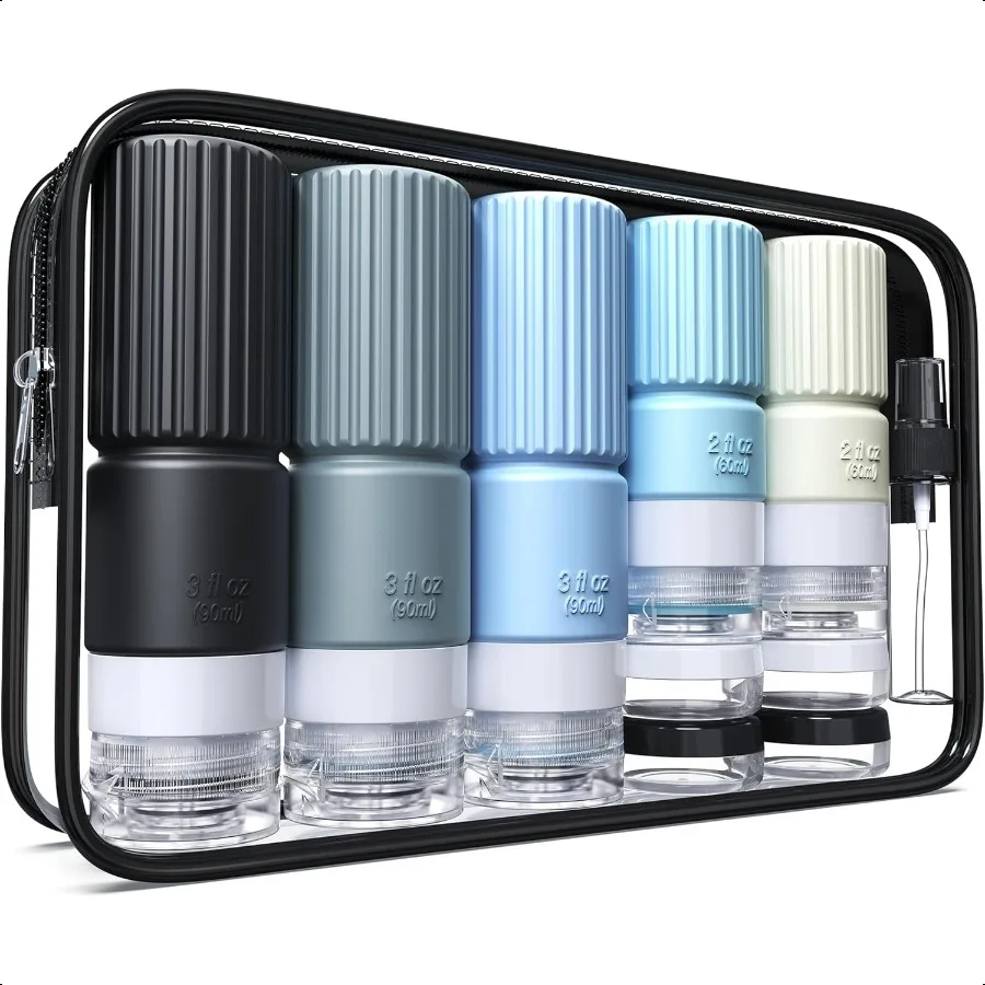 

19 pack Travel Bottles for ToiletriesTSA Approved Silicone Travel Containers jar for Toiletries Leak Proof 3oz Refillable Liqus