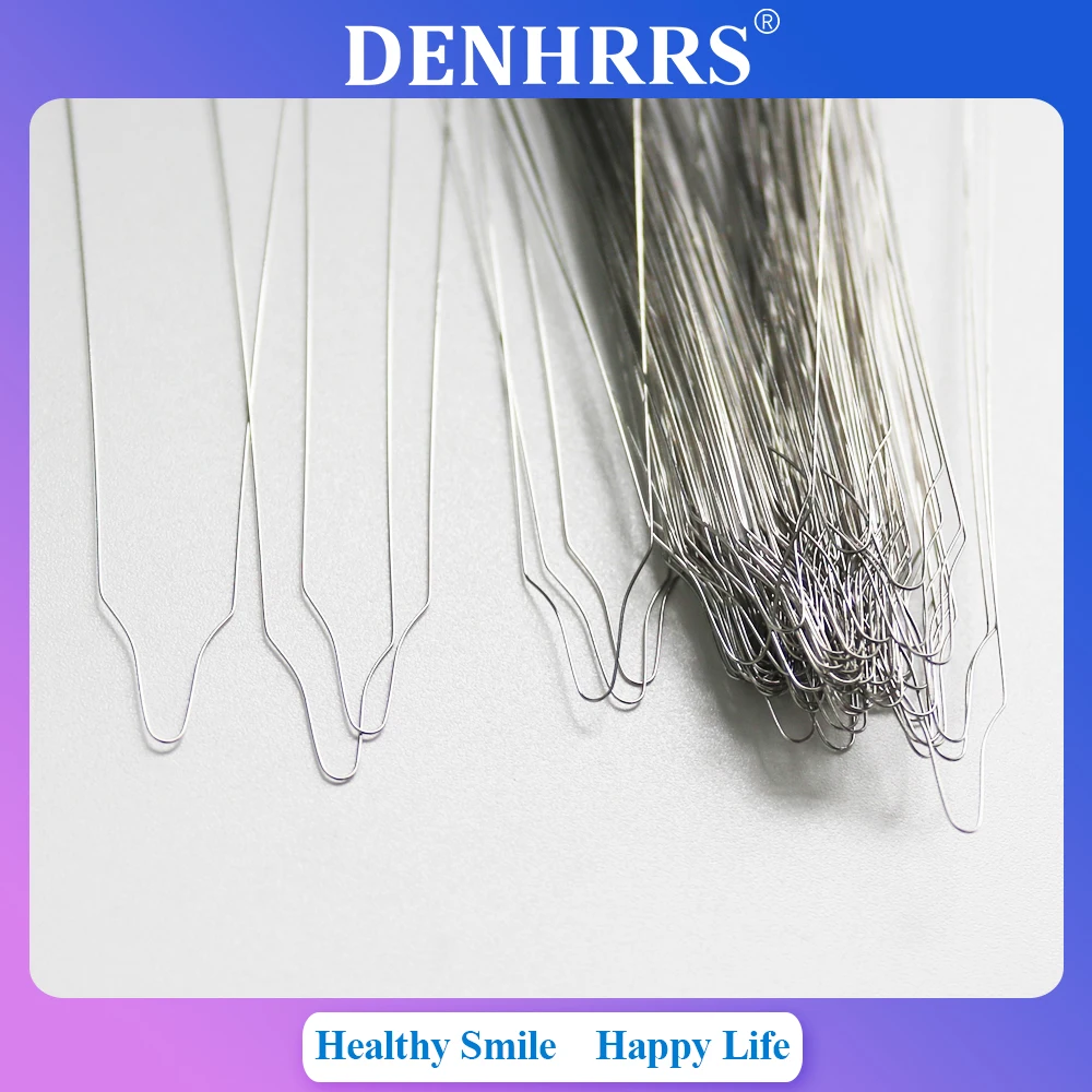 100개/튜브 치과용 스테인리스 스틸 롱 0.008/0.010/0.012 프리폼 결찰용 끈 치과용품