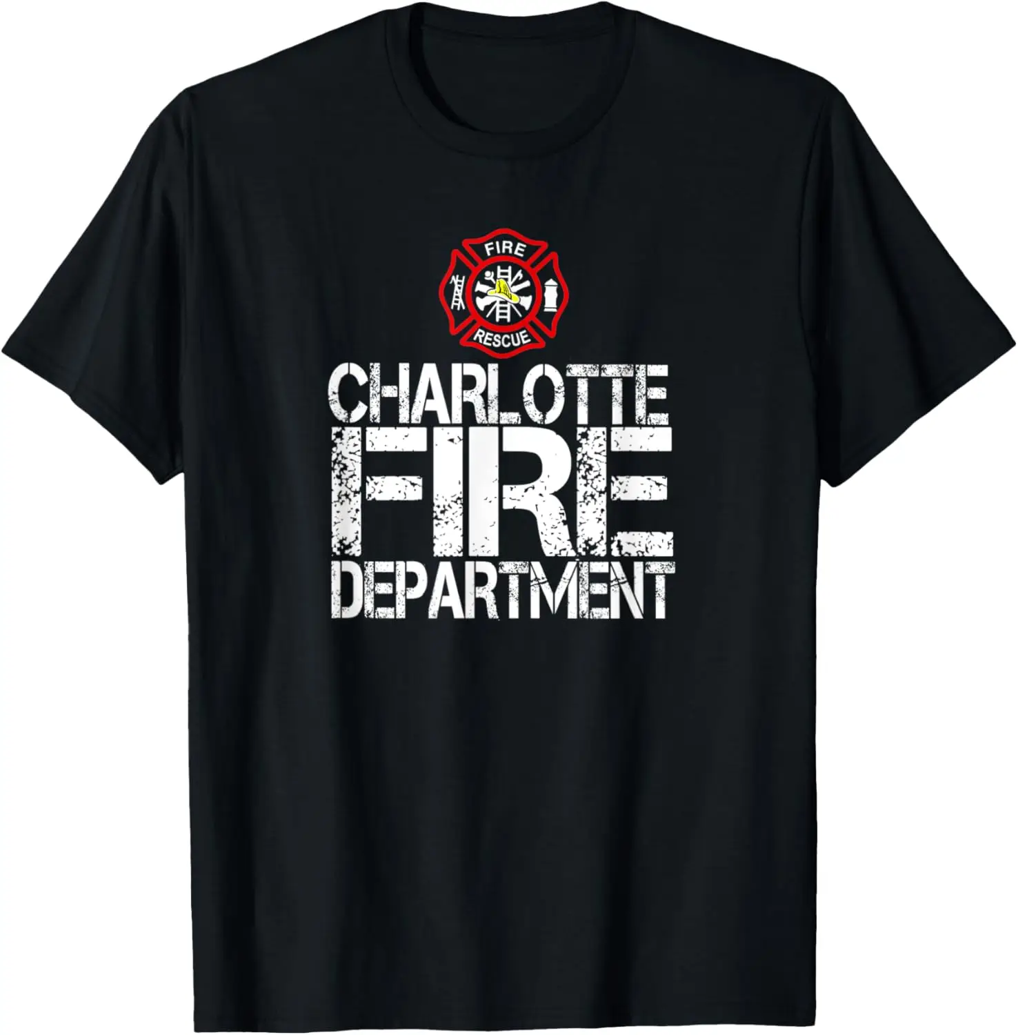 Charlotte Fire Dept with Florian Cross Family Kids Adults T-Shirt