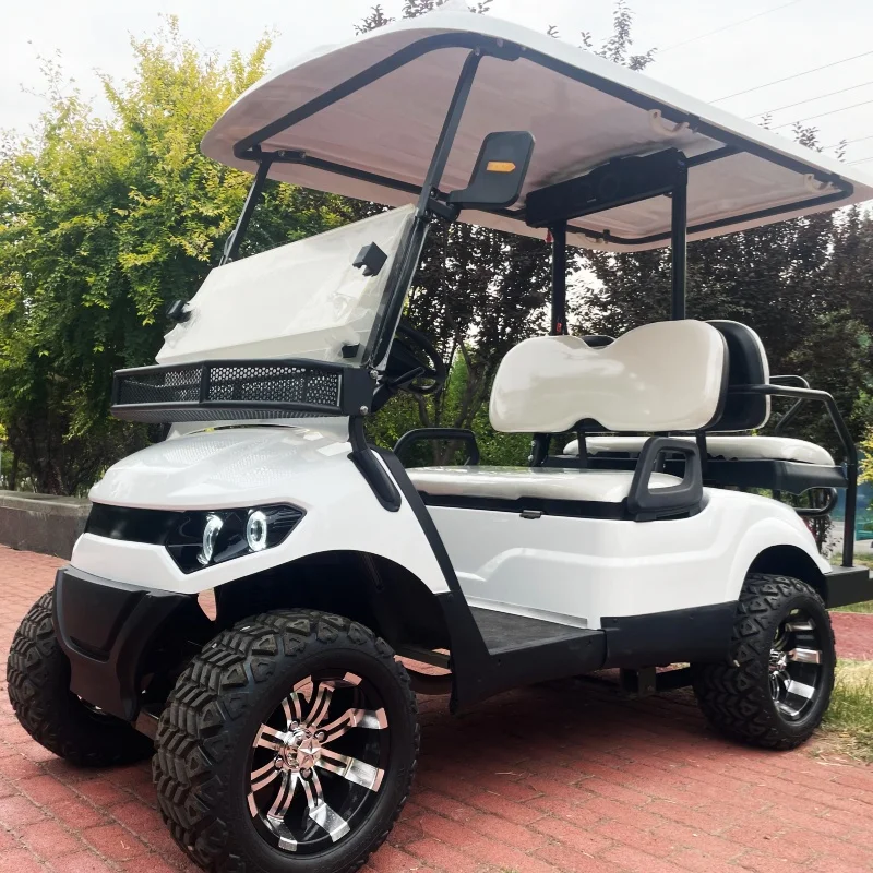 

Электрический гольф-кар 2026 года, 48В/60В/72В, 4-местный, литиевый, внедорожный, с внедорожными шинами, колесами из алюминиевого сплава, передней корзиной