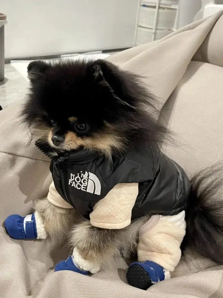 

Classic Design Multi-Color Black And Red Winter Pet Cotton Coat For Dogs - Warm Dog Tank-Style Jacket