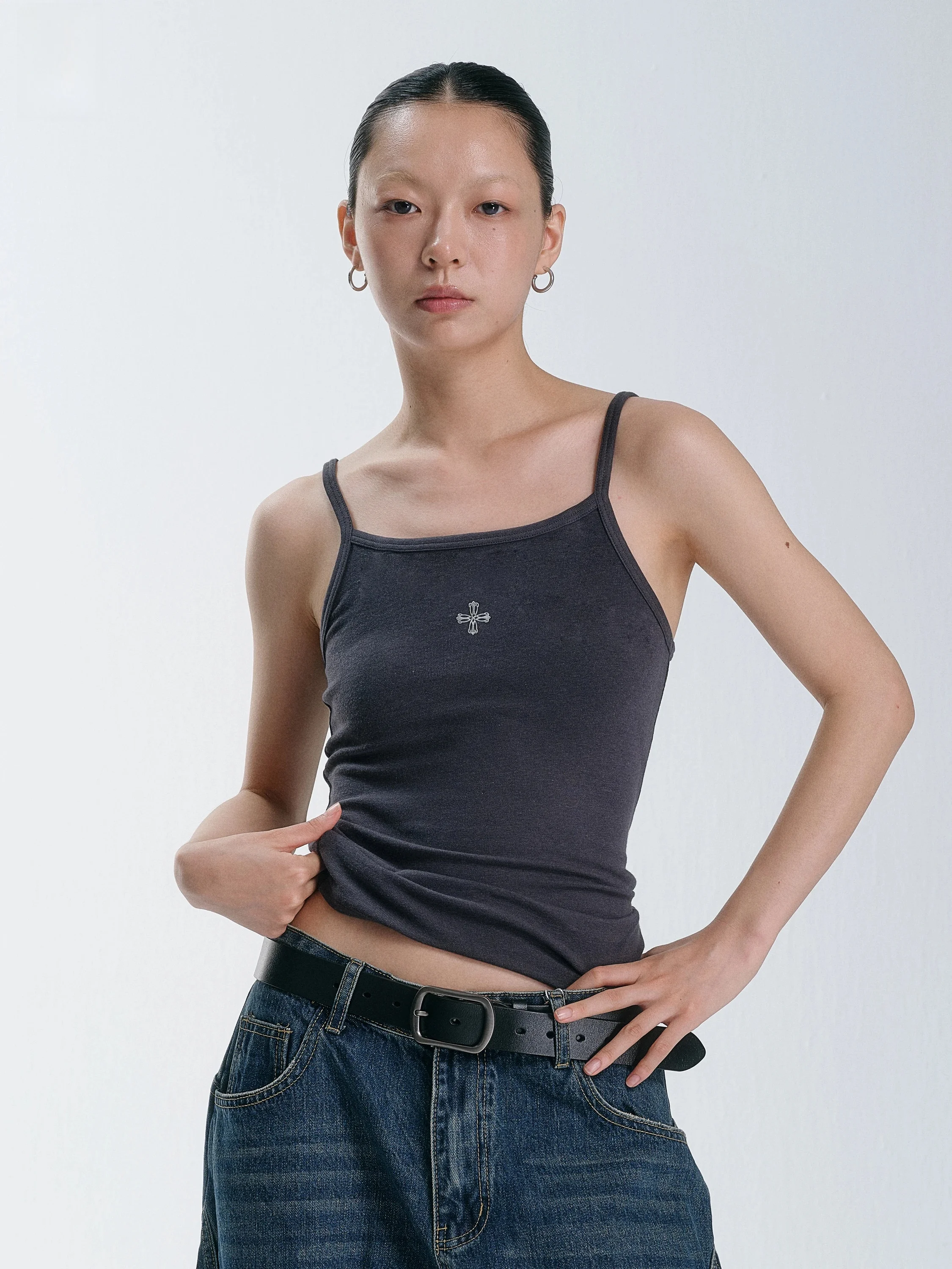 Adjustable Slim Fit Sports Vest SMILE DDD American Elastic Dance Jazz Dance Inner Wear Strap Women's Cotton Polyester Blend