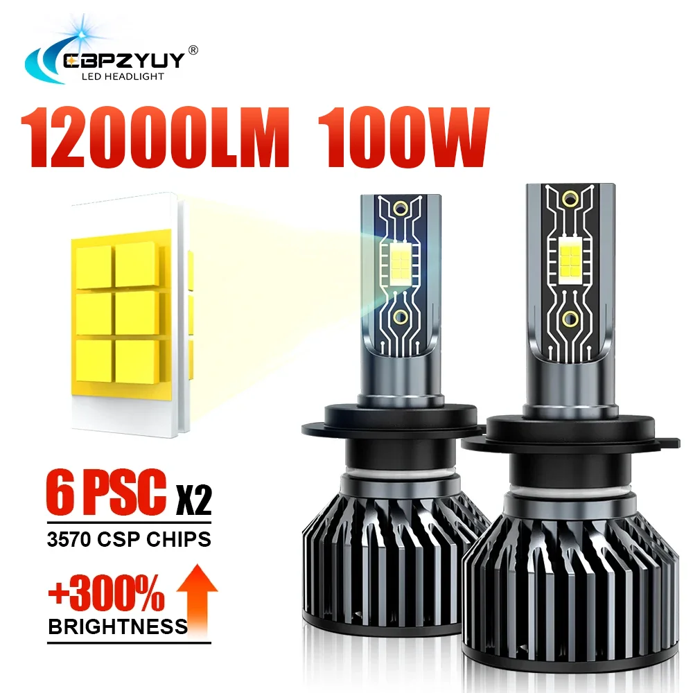 

H1 H4 LED H7 Headlight H8 H10 H11 9005 HB3 9006 HB4 9012 Car Led Lights 12000LM 100W 6000K CSP Chip Hight Low Beam Fog Lamp