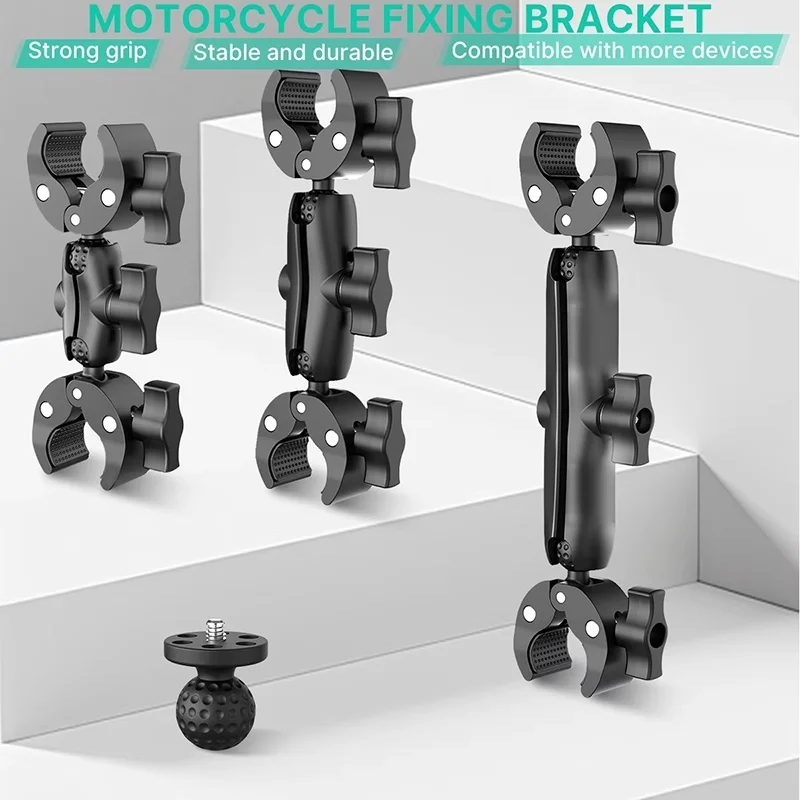 AliExpress BKRYFUDWH Camera Double Clips Camera Crab Clamp Motorcycle Bicycle Handlebar Clip For GoPro Insta360 One X2 X3 Sports Camera Accessories