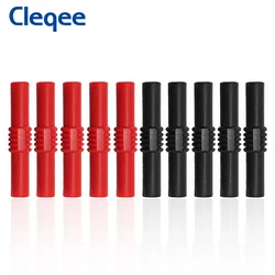 Cleqee P7023 10pcs 4mm Female to Female Banana Socket Adapter Extension Insulated Banana Plug Coupler