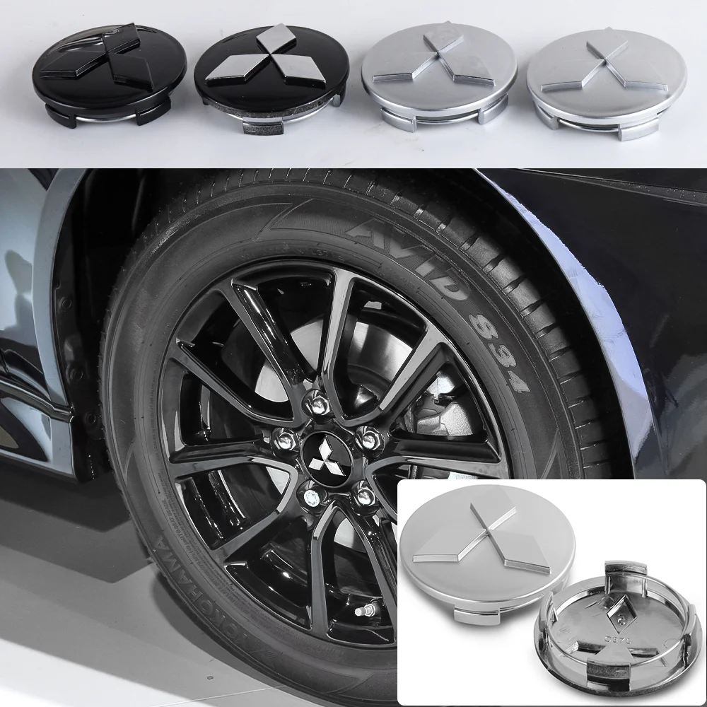 4pcs 60mm ABS Car Wheel Center Hub Center Cap Rim Hub Car Wheel Cap Cover For Mitsubishi Asx Lancer Outlander Pajero Ralliart