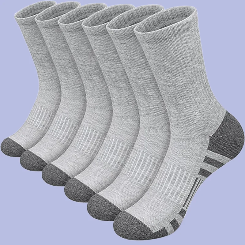 6/12 Pairs Comfortable Breathable Spring and Summer Mid-Length Socks Factory Direct Sales 2024 New Sports Socks Basketball Socks