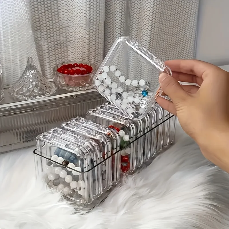 50 Piece Acrylic Nail Storage Boxes with Lids – Transparent Display Boxes, Suitable for False Nails and Accessories | Storage