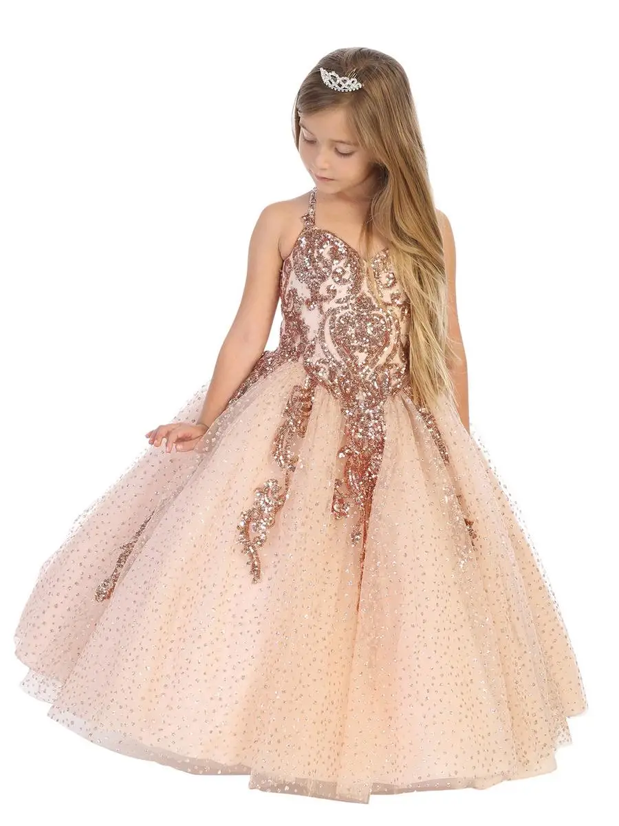 Champagne Mini Quinceanera Dresses A-line Appliques Flower Girl Dresses For Weddings Pageant Dresses Baby Customized