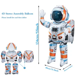 Aufschlauchbarer Astronaut -Astronaut Ballonblatt, Außenraum Galaxy Planet Thema, Geburtstagsfeierdekoration für Jungen, Stehen 4d, 53 6 Hauptverkäufe des aufblasbaren Astronauten - №6