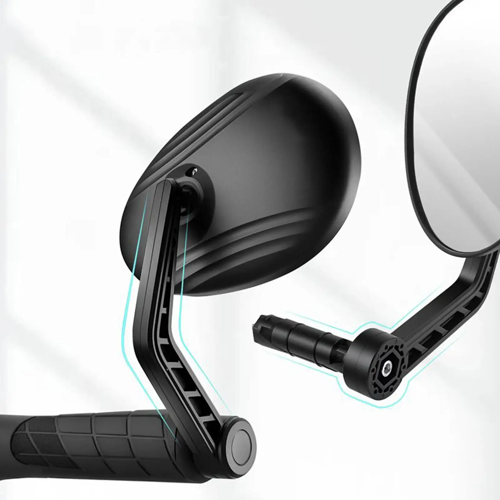 360-Degree Rotatable Bike Side Mirror Anti-Shake Bike Bar End Mount Rearview Mirror For Urban Mountain Commuting Adventure