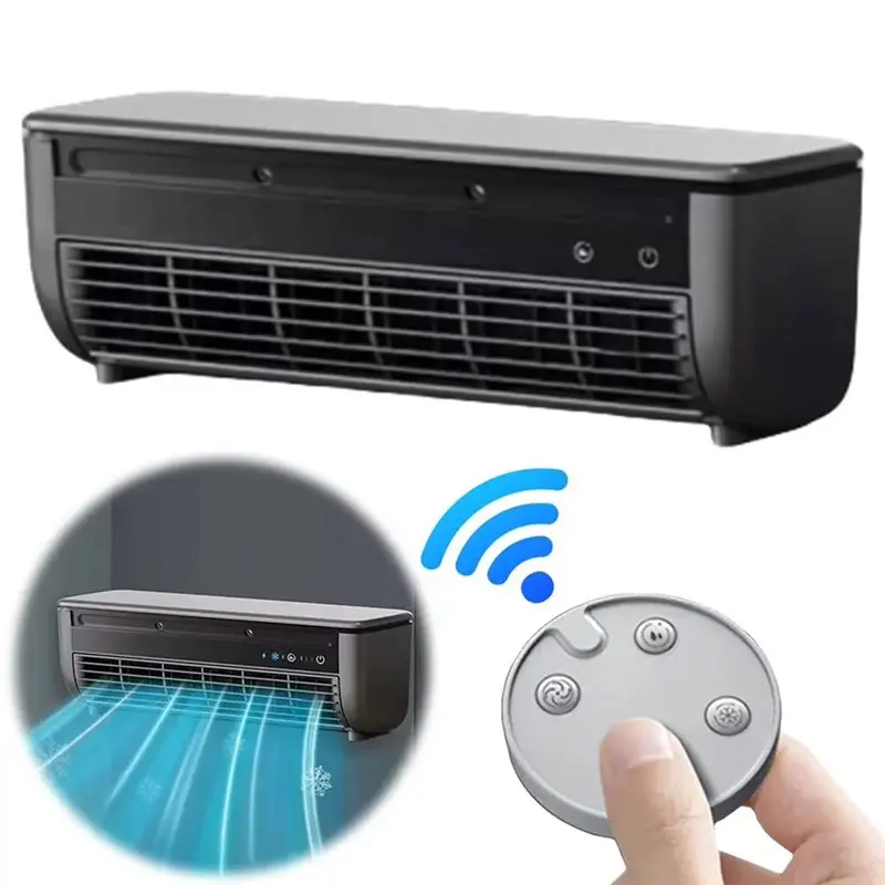 B02C-Fan Quick Cooling Leafless Mini Air Conditioner Wall-Mounted Wireless Quiet Electric Fan With Remote Control Cooler B
