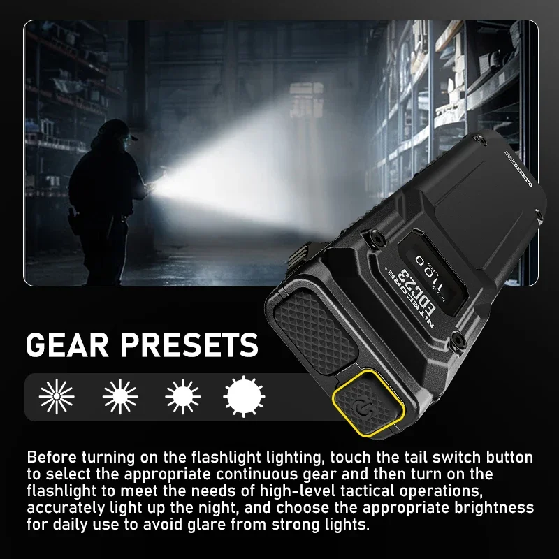 NITECORE EDC23 Tactical Flashight 2500LM Repair workinglight porket light Emergency flashlight Protable Outdoor Camping Climbing