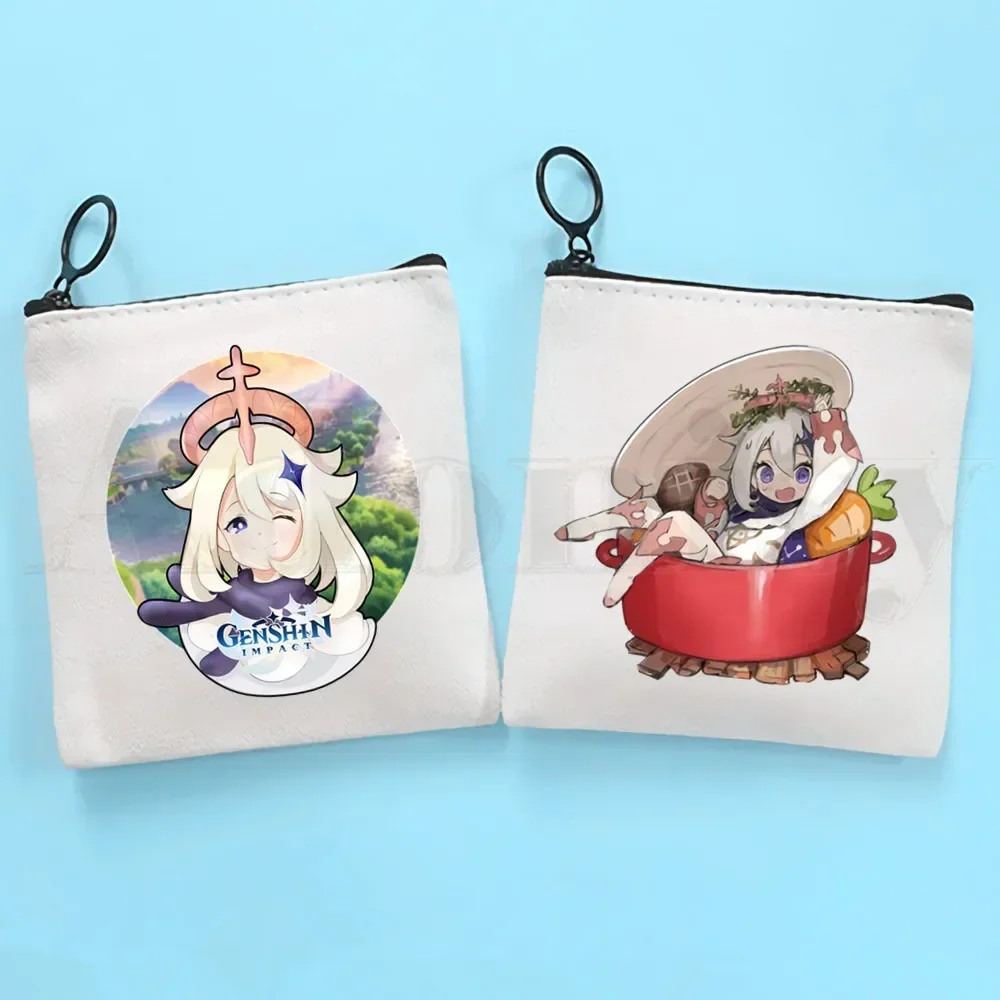 Genshin Impact Casual Graphic Harajuku Funny Bag Coin Purse Storage Small Card Key Coin Clutch Zipper Key Bag