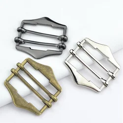 5pcs/package New Apron Shoulder Strap Adjustment Metal Vest Double Pin Buckle Belt Buckle Clothing Decorative Accessories Button