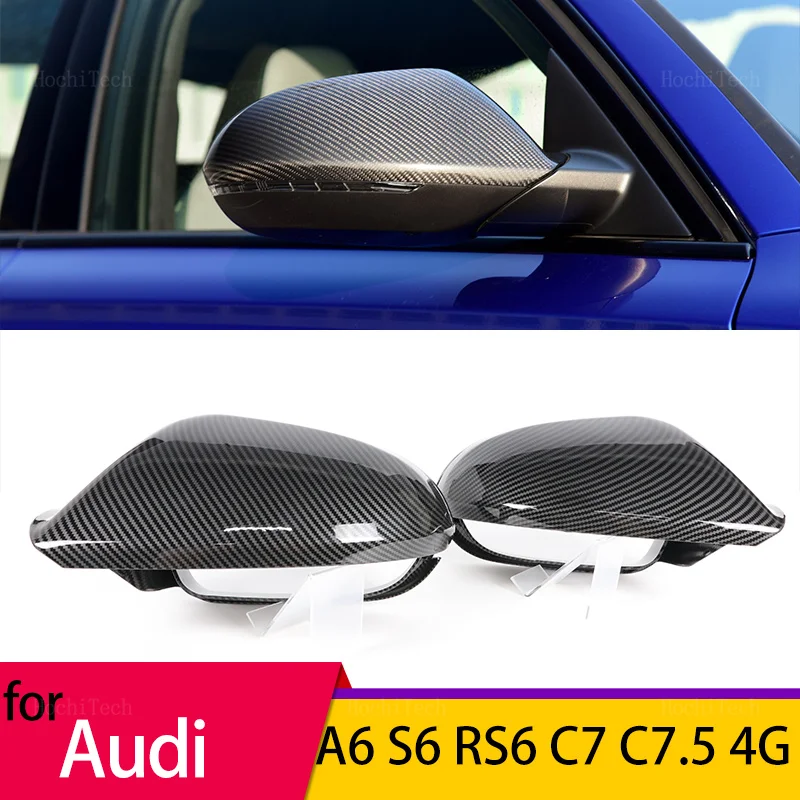 

High Quality Mirror Cover Car Side Rearview Mirror Cover Cap Trim For Audi A6 S6 RS6 C7 C7.5 2011-2018